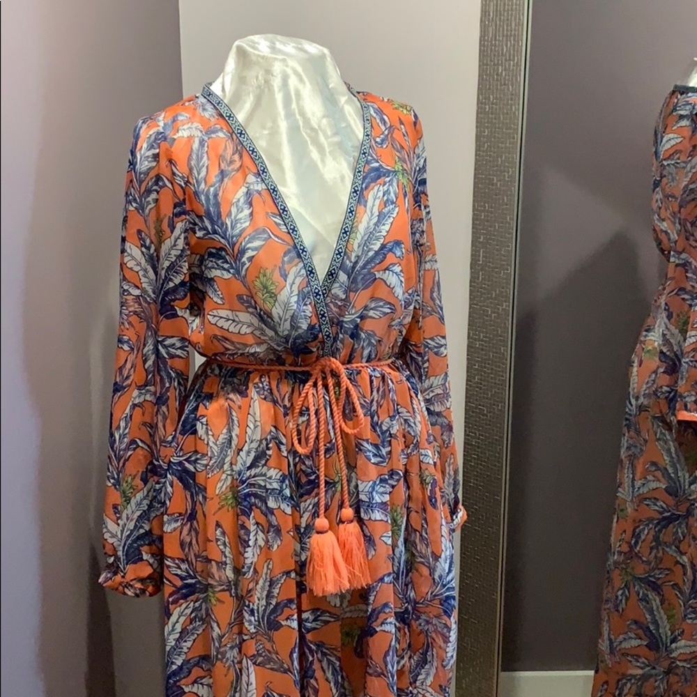 NWOT Sheer, floral dress/cover.